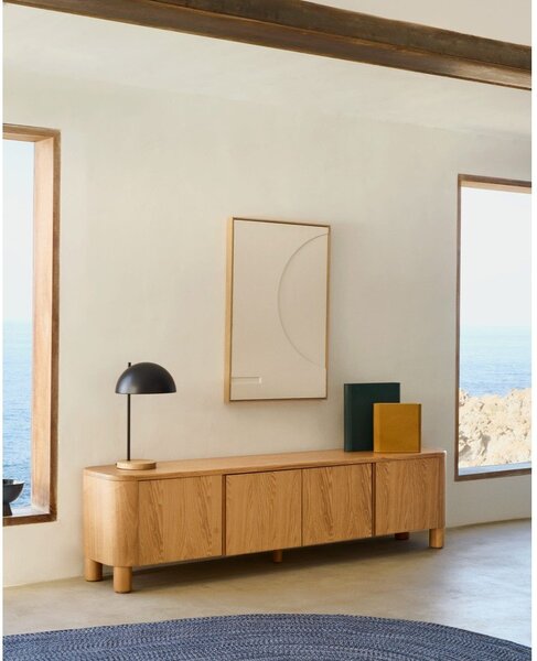 TV stolík v dekore jaseňa v prírodnej farbe 200x52x40 cm Salaya – Kave Home