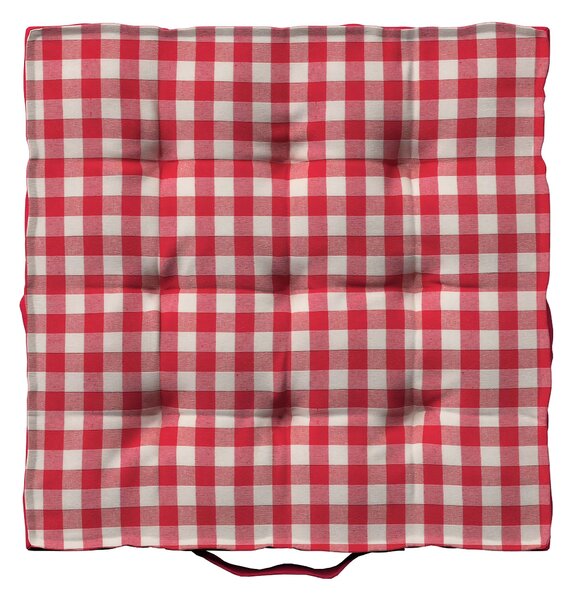 Sedák Kamil s úchytom farba produktu červená látka vzorované