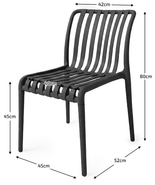 Záhradný set TREGO ISLAND - 2 stoličky a okrúhly stôl ø 60 cm, antracitová