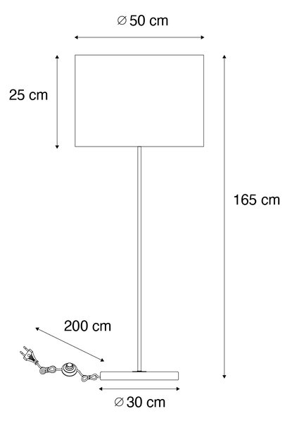 Závesná lampa čierna so zamatovým tienidlom taupe 50cm - Combi 1