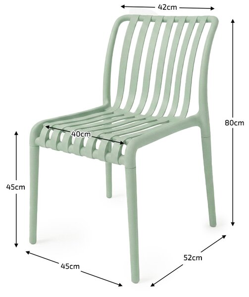 Záhradná súprava TREGO ISLAND - 2 stoličky a okrúhly stôl ø 60 cm, zelená