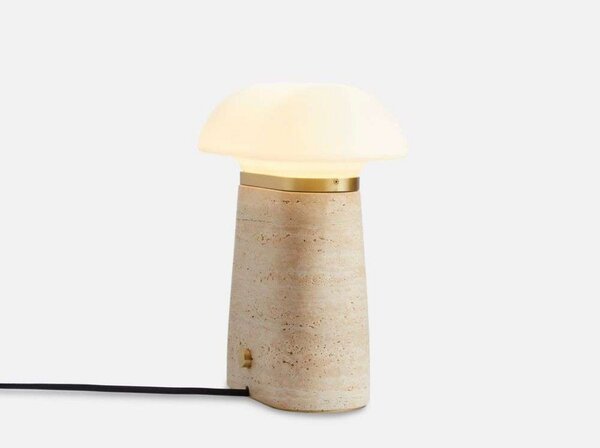 Stolové Lampa Woud, stmievateľné, Béžová, Obývacia izba, Kameň