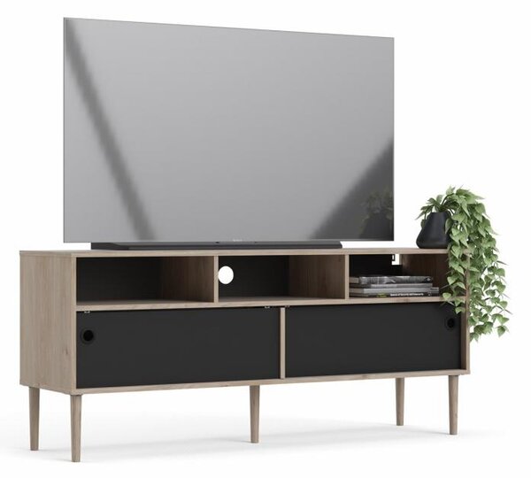 Tvilum Čierny TV stolík ELISEO v dekore dub Jackson Hickory