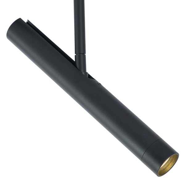Moderný koľajnicový systém čierny so 6 bodovými svetlami čierny 1-fázový - Slimline Avery