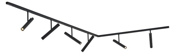 Moderný koľajnicový systém čierny so 6 bodovými svetlami čierny 1-fázový - Slimline Avery