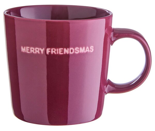 GOOD VIBES Hrnček "Merry Friendsmas" 400 ml - bordó