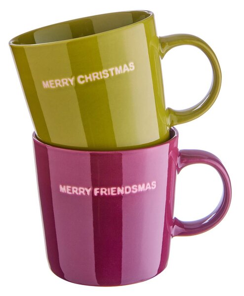 GOOD VIBES Hrnček "Merry Christmas" 400 ml - zelená