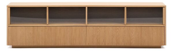 TV stolík v dekore duba v prírodnej farbe 200x54x40 cm Helvine – Kave Home