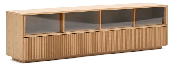 TV stolík v dekore duba v prírodnej farbe 200x54x40 cm Helvine – Kave Home