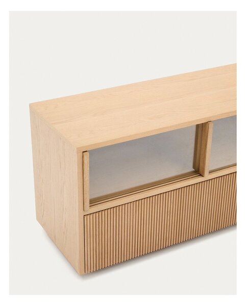 TV stolík v dekore duba v prírodnej farbe 200x54x40 cm Helvine – Kave Home