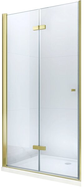 Mexen Lima dvere sprchové skladacie, 100 cm, transparentné - zlatá - 856-100-000-50-00