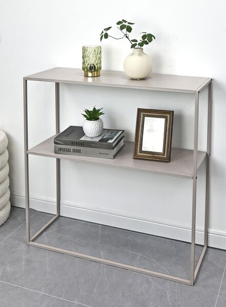 MUZZA Konzolový stolík 78 x 27 cm Qus béžový