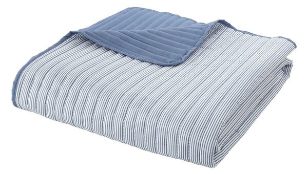 Modrý prešívaný pléd 220x230 cm Stripe – Catherine Lansfield