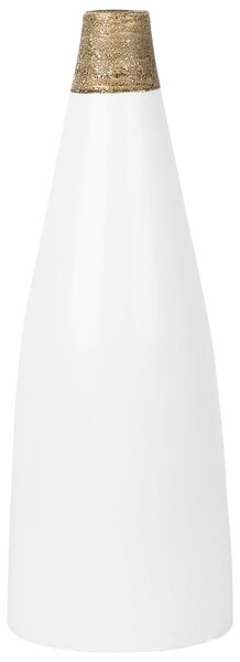 Vysoká dekoratívna váza biela terakotová z pálenej hliny na stôl so šírkou 53 cm