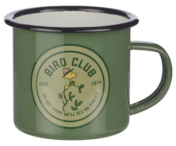 PEANUTS Hrnček smaltovaný "Bird Club" 380 ml - zelená