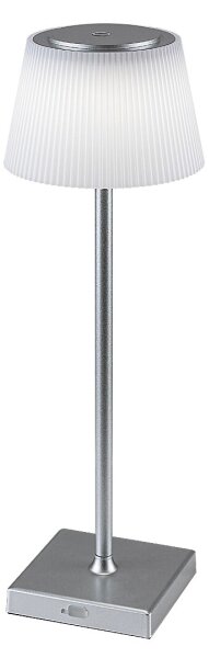 Rabalux 76013- LED Stmievateľná nabíjacia stolná lampa TAENA 4W/3,7V IP44 strieborná