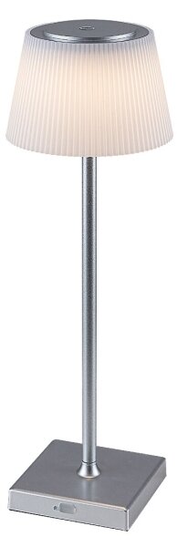 Rabalux 76013- LED Stmievateľná nabíjacia stolná lampa TAENA 4W/3,7V IP44 strieborná