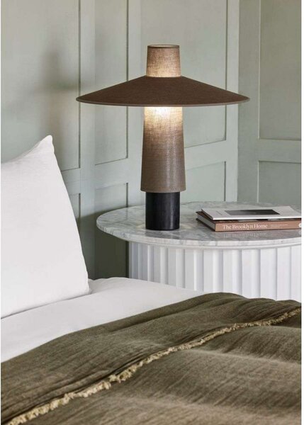 Stolové Lampa Forestier, Thésée, Hnedá / Hrdzavá, Obývacia izba, Tkanina / Textil, Boho