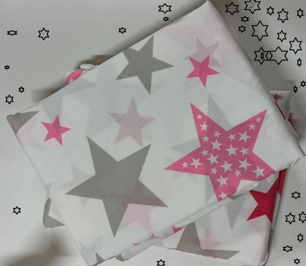 ECOMATRACE Bavlnené posteľné obliečky Pink stars