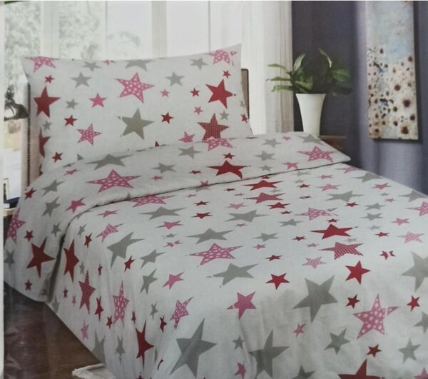 ECOMATRACE Bavlnené posteľné obliečky Pink stars