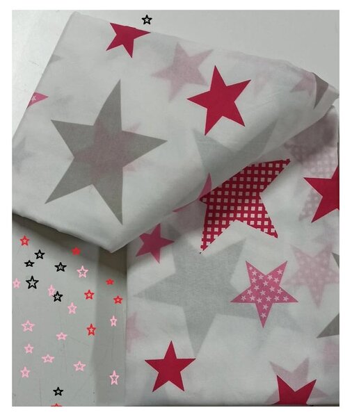ECOMATRACE Bavlnené posteľné obliečky Pink stars