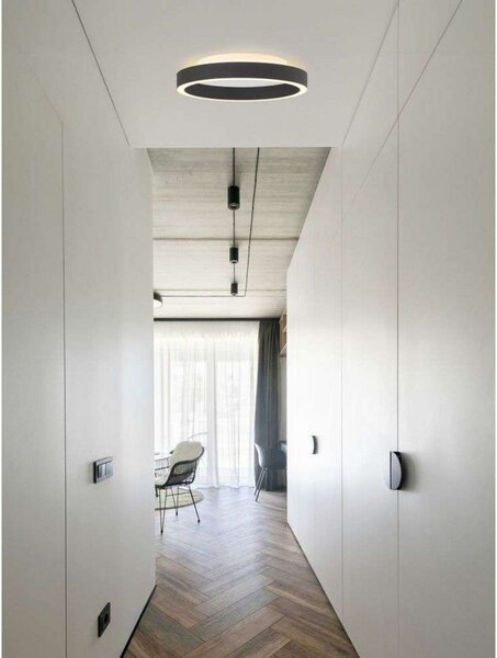 Stropné Lampa Halo Design, stmievateľné, Čierna, Spálňa, Plast