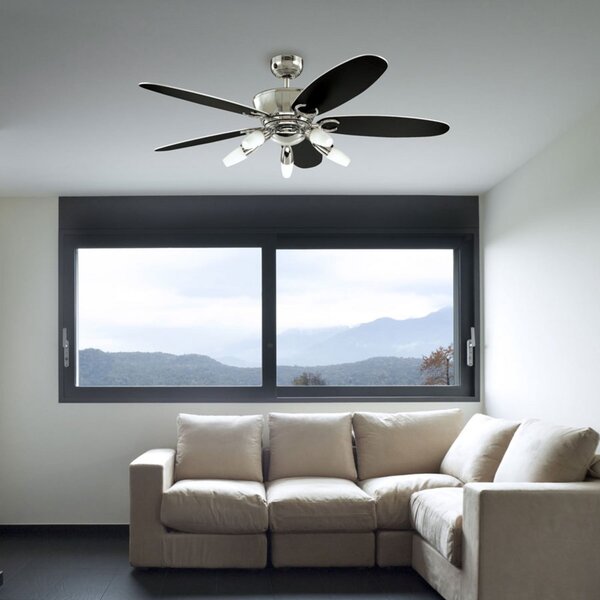 Stropný ventilátor so svetlom Arius s diaľkovým ovládaním – Westinghouse Westinghouse, Arius, Čierna, Obývacia izba, Kov, Moderný