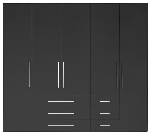 SKRIŇA S OTOČNÝMI DVERAMI, antracitová, antracitová s vysokým leskom, 244/218,6/59,4 cm Xora - Skrine