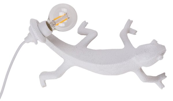Stolové Lampa SELETTI, Chameleon Lamp Going Down, Biela, Obývacia izba, Plast, Dizajnový