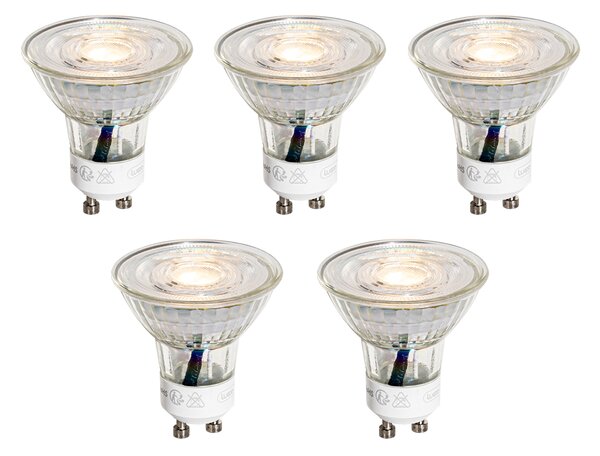Sada 5 LED žiaroviek GU10 50 mm číra 3W 230 lm 2700K