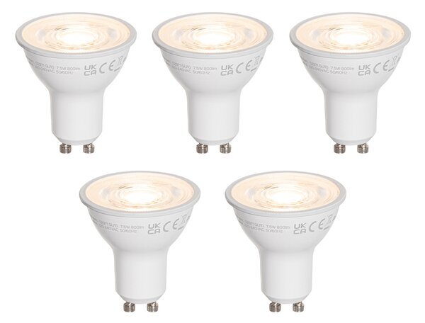 Sada 5 LED žiaroviek GU10 50 mm číra 7,5 W 800 lm 3000 K