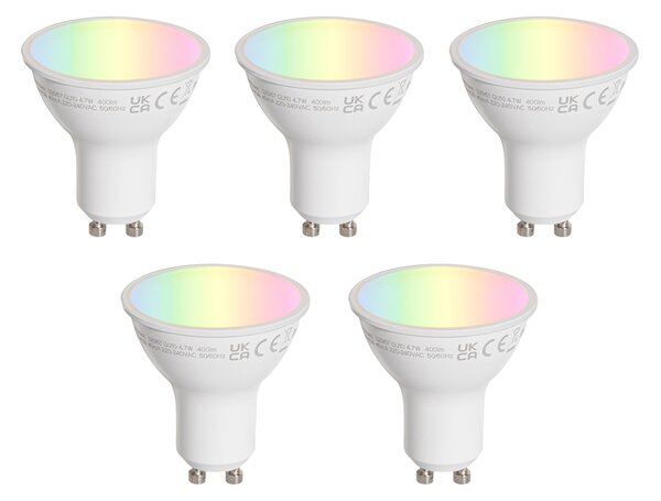 Sada 5 LED žiaroviek GU10 50 mm číra 4,7 W 400 lm 2200-2400 K