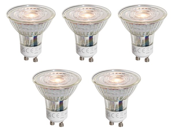 Sada 5 LED žiaroviek GU10 50 mm číra 4,5 W 360 lm 2700 K