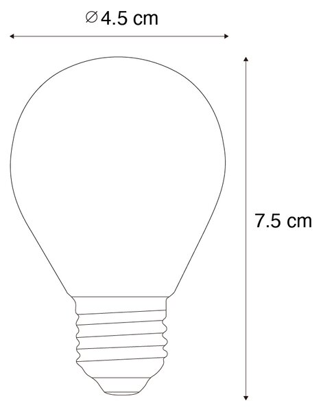 Sada 5 stmievateľných LED žiaroviek E27 Filament G45 číra 4W 470 lm 2700K