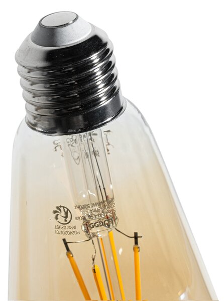 Sada 5 stmievateľných LED žiaroviek E27 Filament ST64 zlatá 4,5W 450 lm 2200K