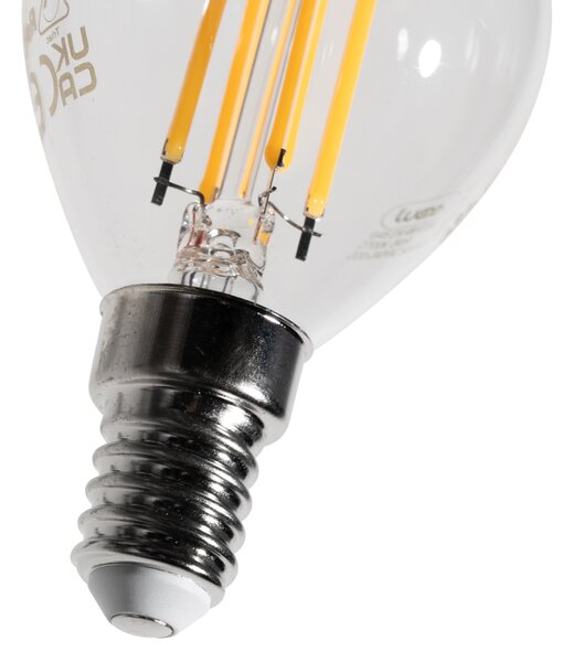 Sada 5 stmievateľných LED žiaroviek E14 Filament G45 číra 4W 470 lm 2700K