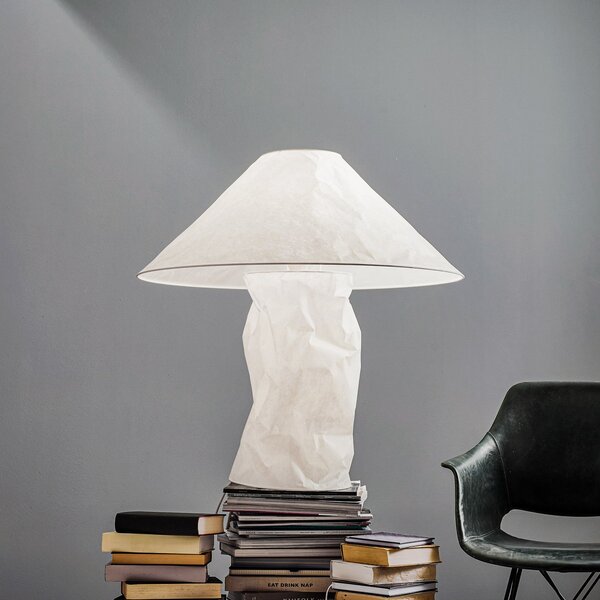 Stolové Lampa Ingo Maurer, Lampampe, Biela, Obývacia izba, Papier / Kartón, Dizajnový