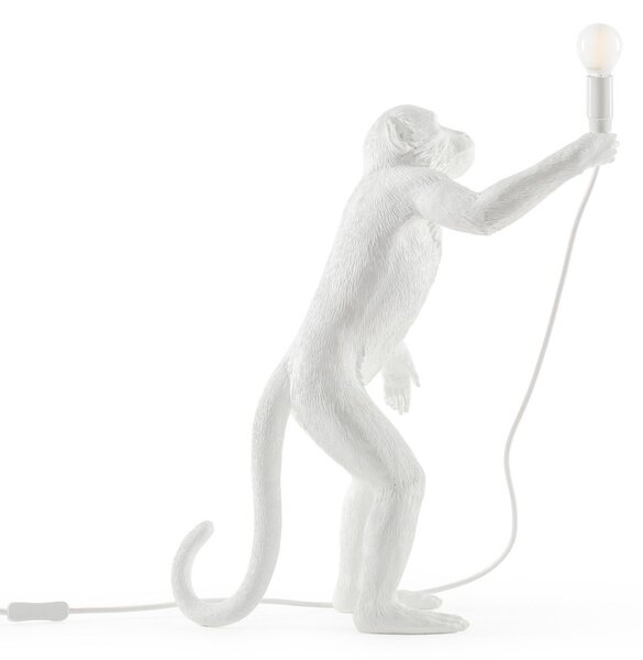 Stolové Lampa SELETTI, Monkey Lamp, Biela, Obývacia izba, Plast, Dizajnový