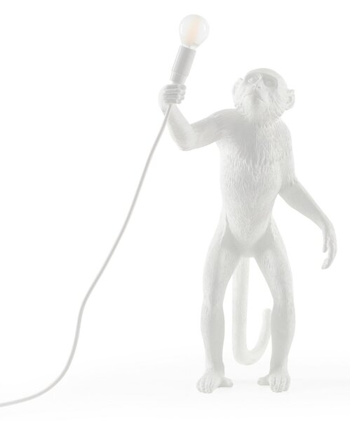 Stolové Lampa SELETTI, Monkey Lamp, Biela, Obývacia izba, Plast, Dizajnový