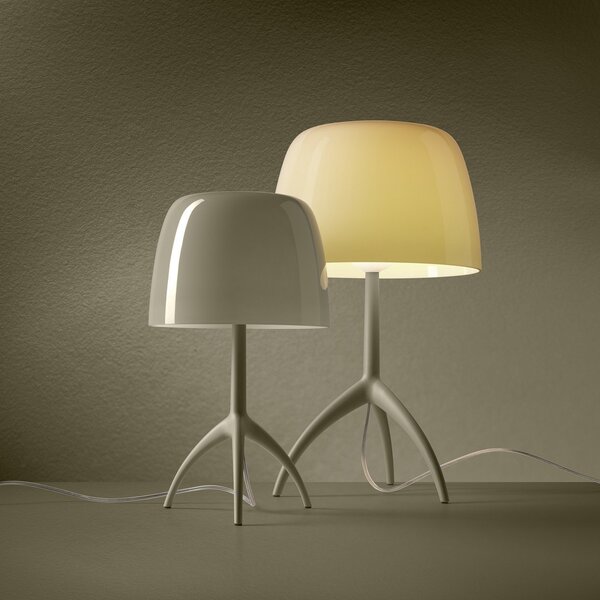 Stolové Lampa Foscarini, Lumiere nuances grande, stmievateľné, Zelená, Obývacia izba, Sklo, Dizajnový