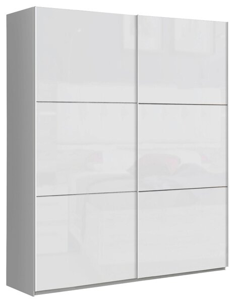 ŠAT. SKRIŇA S POSUV. DVERAMI, biela, biela s vysokým leskom, 170,3/209,7/61,2 cm home24 - Skrine