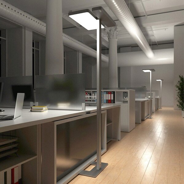 Stojacie Lampa Arcchio, Aila, stmievateľné, Metalická, Pracovňa, Hliník, Moderný