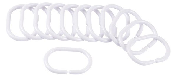 Biele háčiky k sprchovému závesu v súprave 12 ks 4 cm Vitamine – douceur d'intérieur