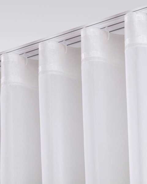 Záclona s riasením WAVE farba produktu krémová látka polopriehľadný, lesklá