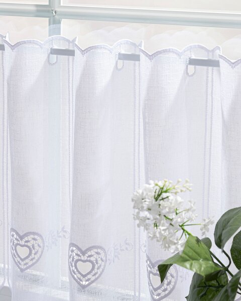 Vitrážková záclonka žakárová Heart výška 40 cm na metre