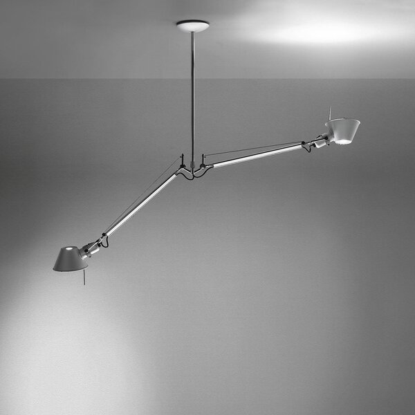 Závesné svietidlá Artemide, Tolomeo 2 Bracci, stmievateľné, Metalická, Obývacia izba, Kov, Dizajnový