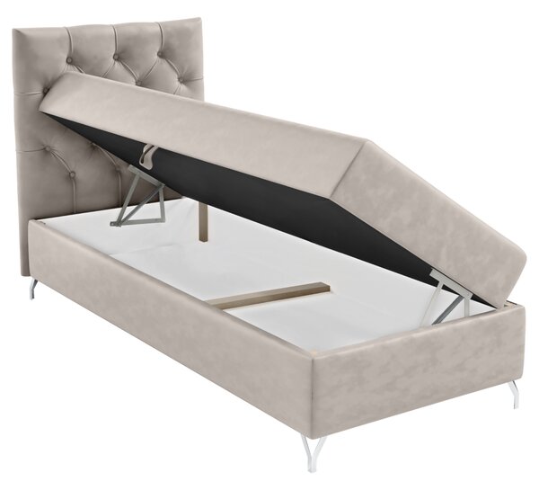 KONDELA Boxspringová posteľ, 90x200, sivobéžová Taupe látka Velvet, ľavá, GULIETTE + darček