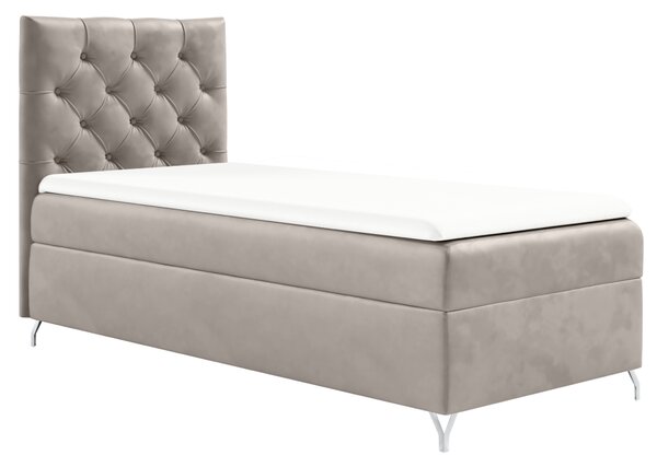 KONDELA Boxspringová posteľ, 90x200, sivobéžová Taupe látka Velvet, ľavá, GULIETTE + darček
