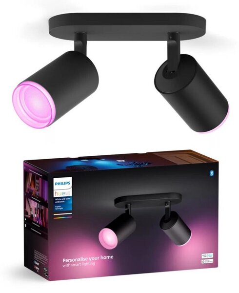 Philips - LED RGBW Stmievateľné bodové svietidlo Hue FUGATO 2xGU10/4,2W/230V čierna