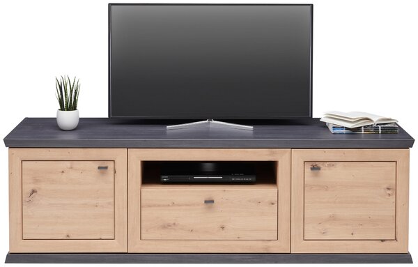 NÍZKA KOMODA, farba duba, tmavosivá, 180/55,6/50,1 cm Hom`in - TV nábytok
